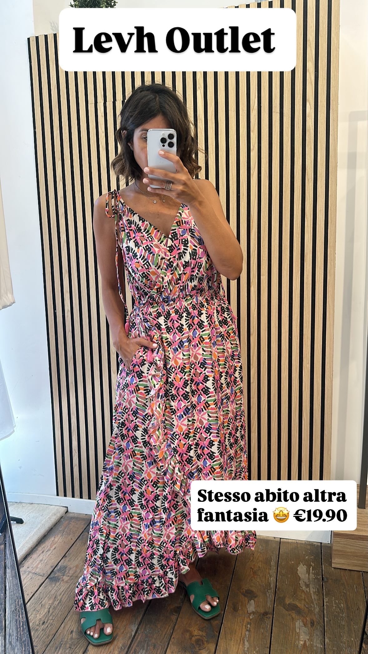LEVH - Abito portafoglio Fantasia - nero/rosa /verde