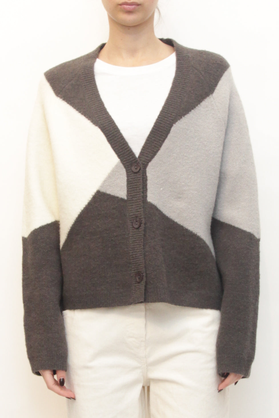 LEVH - Cardigan Skyler - Geometrico antrax/grigio/burro