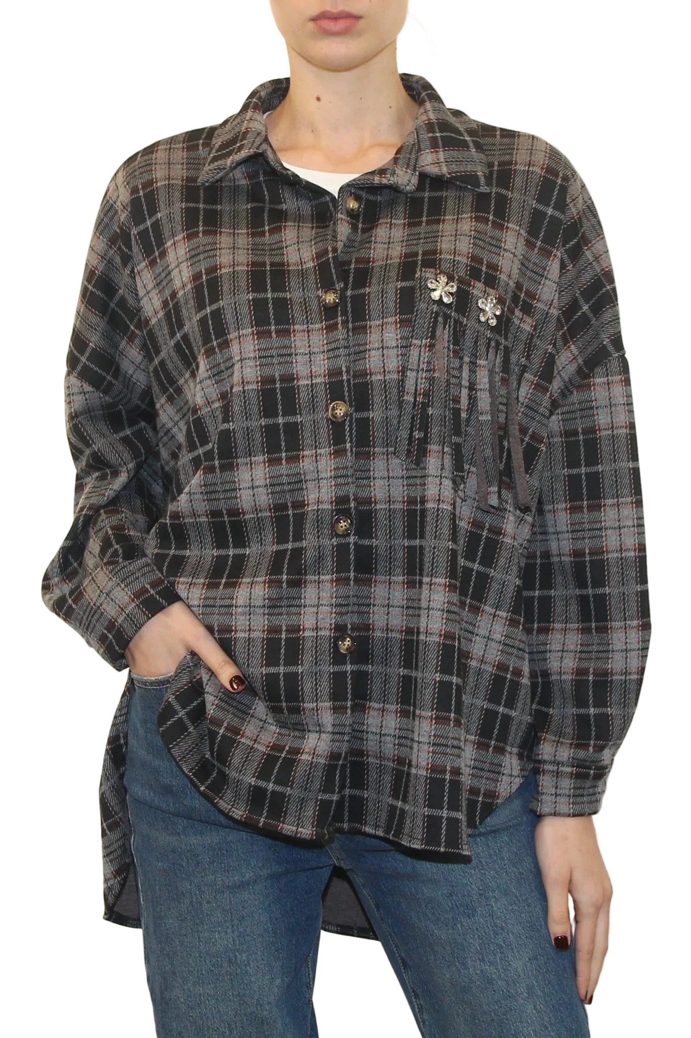 LEVH - CAMICIA BARAJAS - SCOZZESE GRIGIO