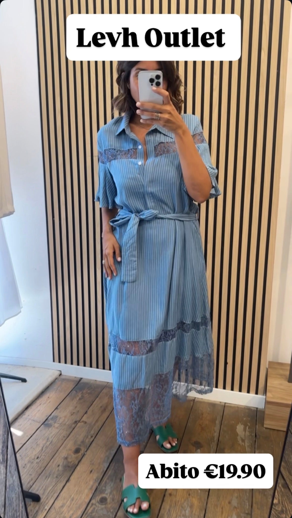 LEVH - Abito inserti pailettes - DENIM