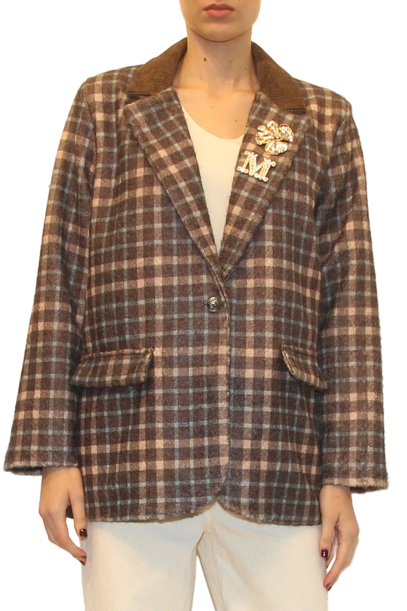 LEVH - GIACCA PARRY - CHECK MOKA/CELESTE