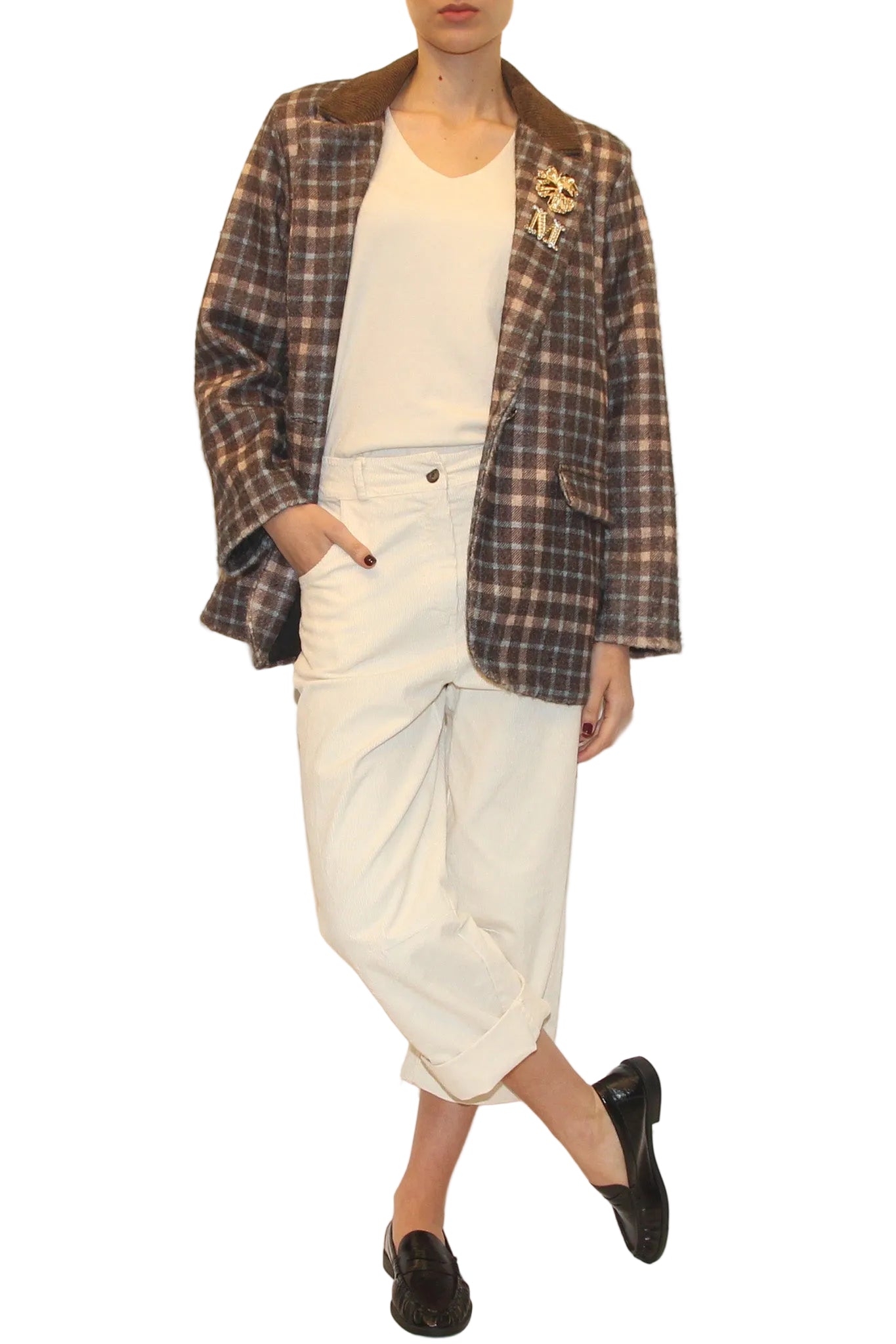 LEVH - GIACCA PARRY - CHECK MOKA/CELESTE