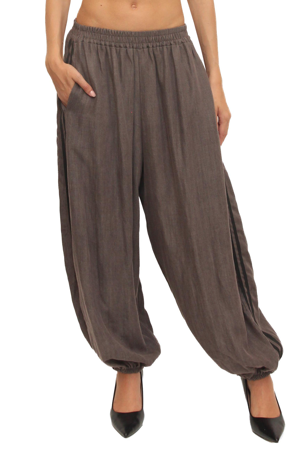 LEVH - Pantalone Pules - Melange tortora