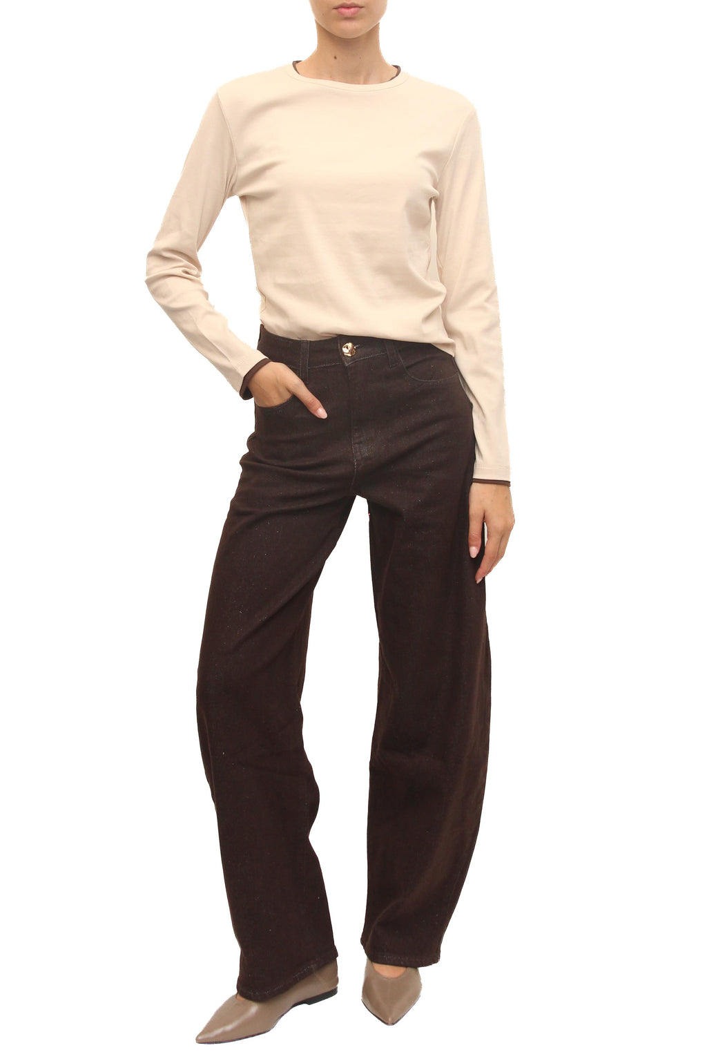 LEVH - Jeans Julia - Denim marrone