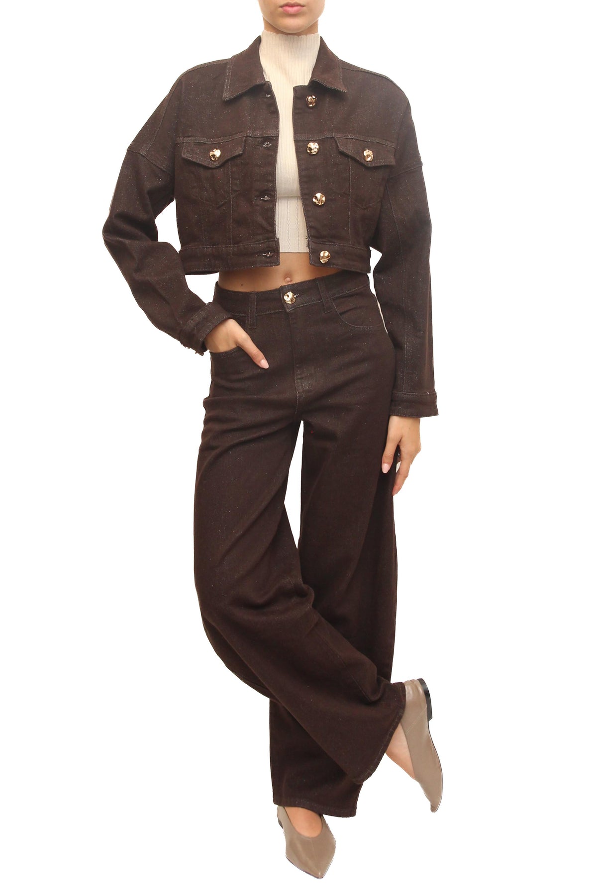 LEVH - Jeans Julia - Denim marrone