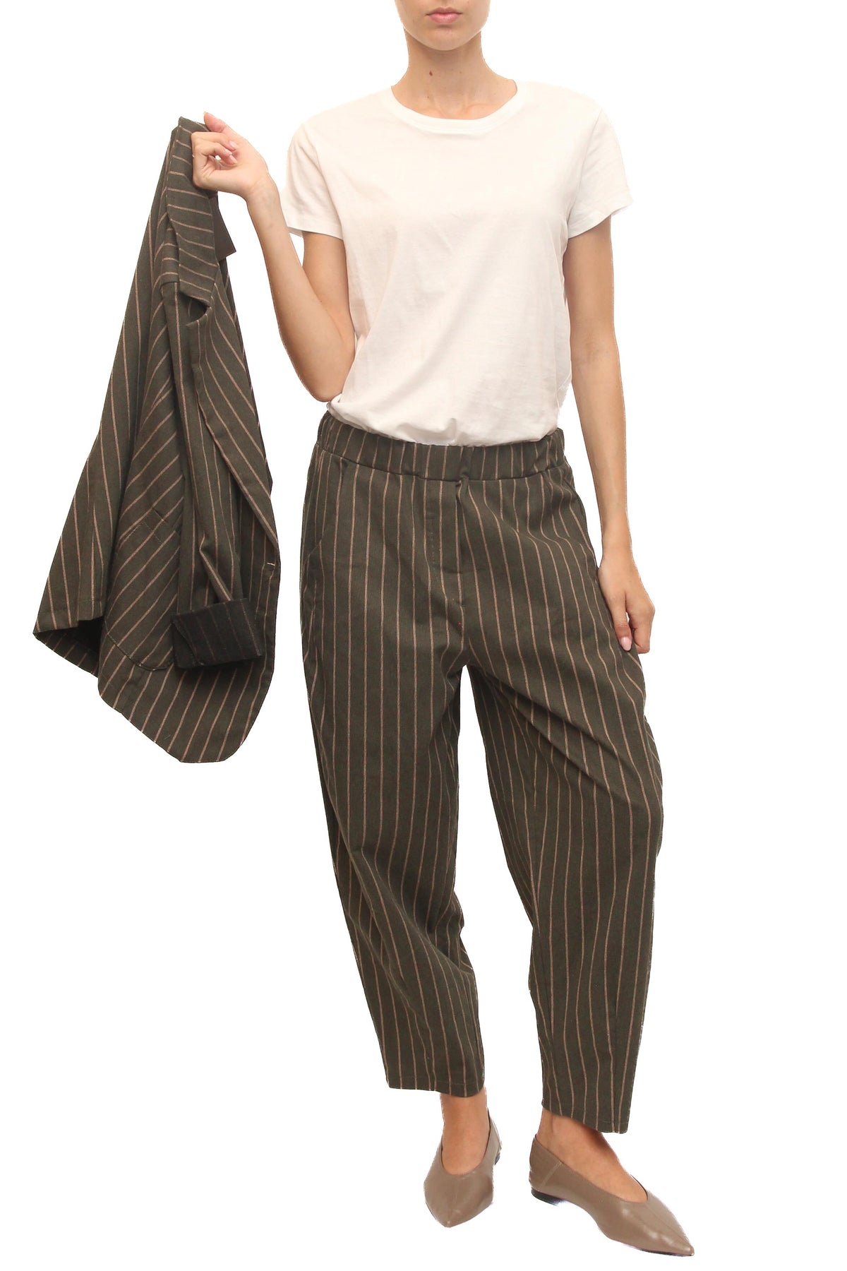 LEVH - Pantalone Perlie - Gessato militare/beige