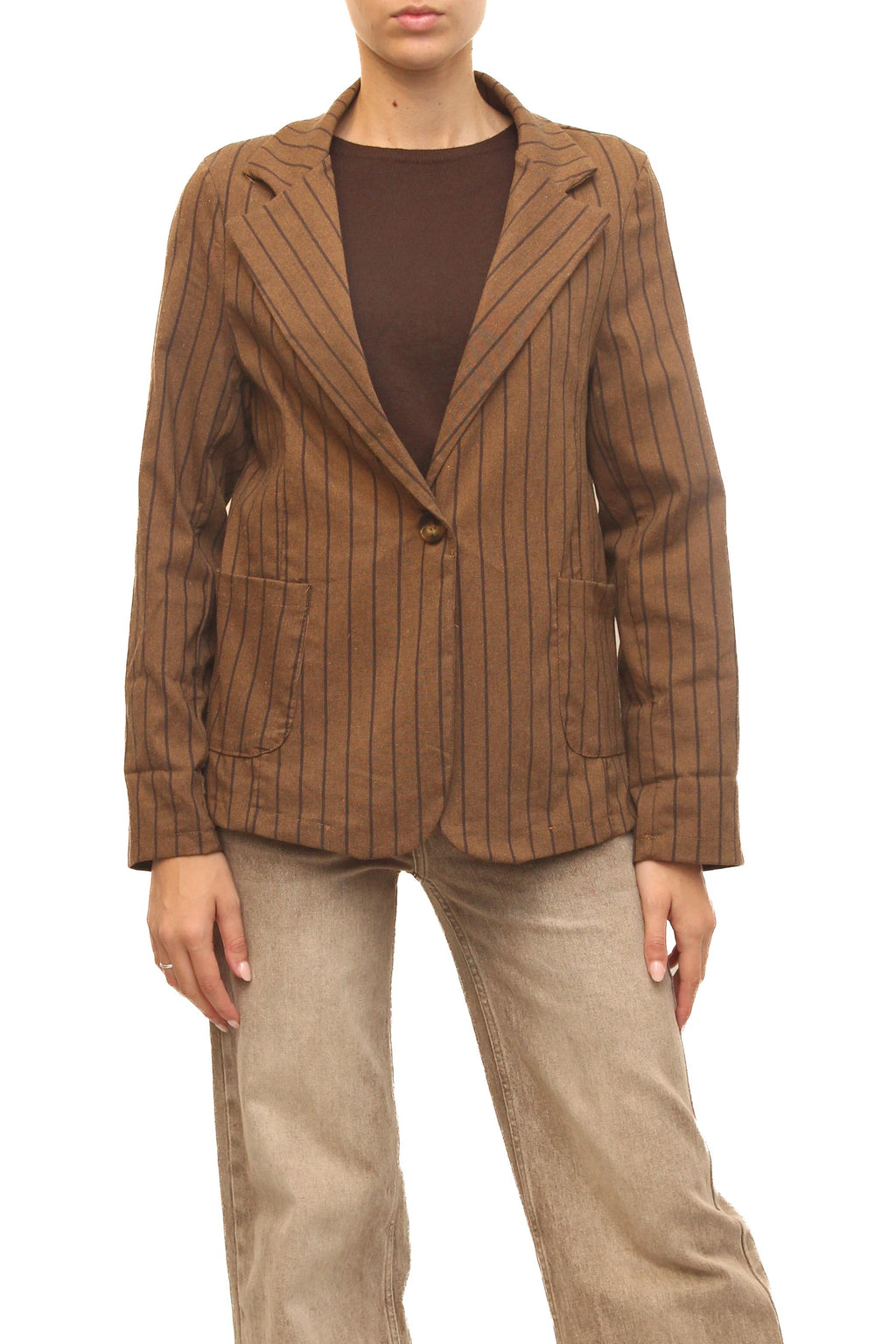 LEVH - Blazer Blantyre - Gessato marrone/tdm