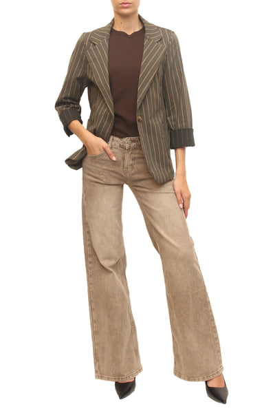 LEVH - Blazer Blantyre - Gessato verde/beige