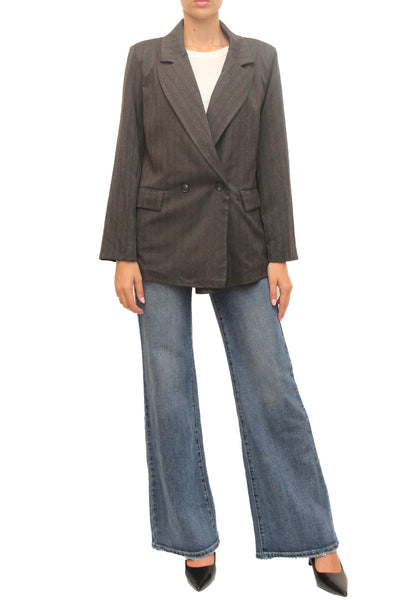 LEVH - Blazer Baltimora - Gessato grigio/marrone
