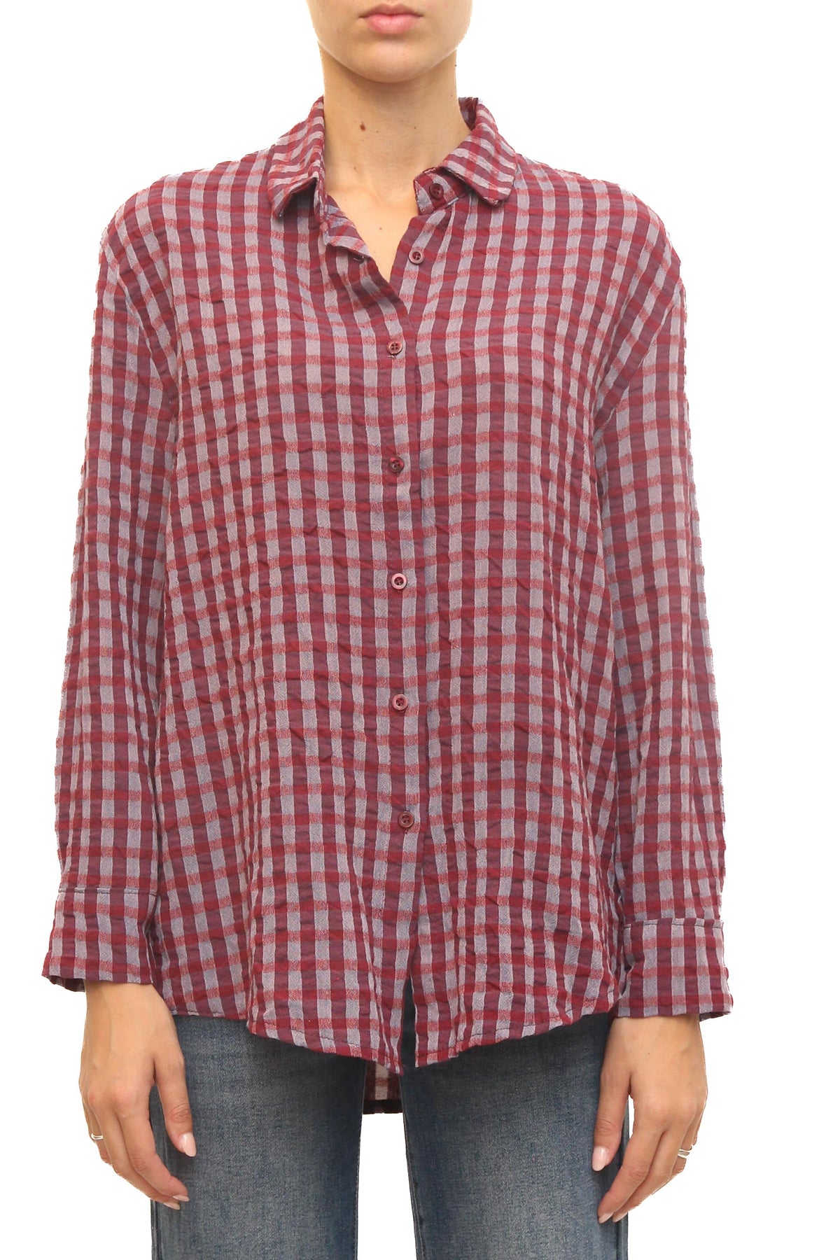 LEVH - Camicia Catmandu - quadro/bordx/rosso