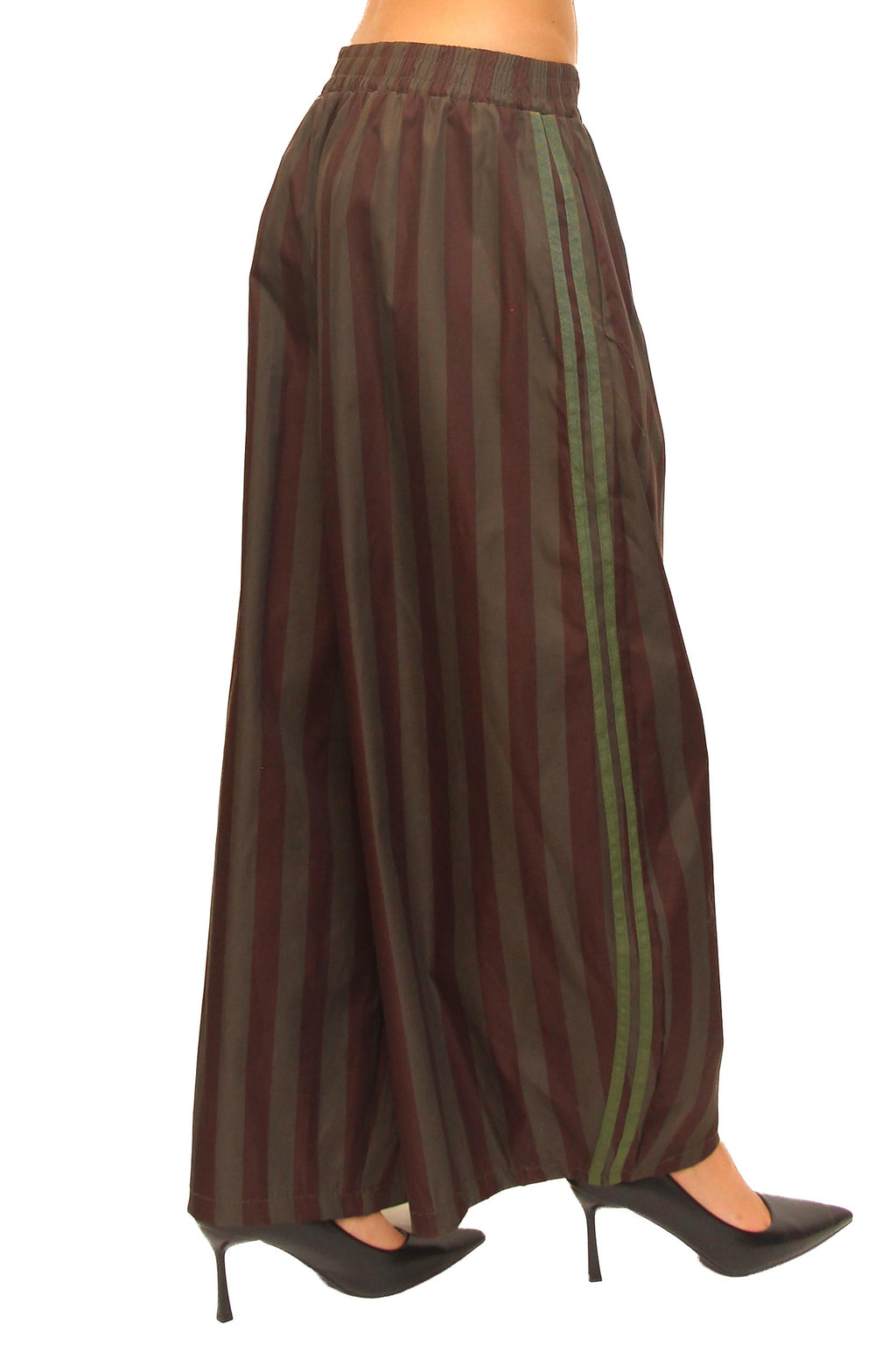 LEVH - Pantalone Passus - Riga marrone/militare