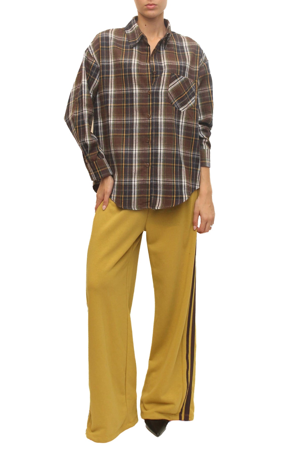 LEVH - Camicia Carlota - Quadro marrone/blu