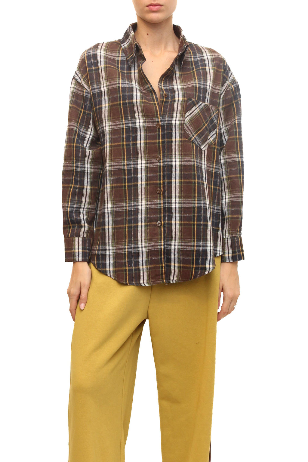 LEVH - Camicia Carlota - Quadro marrone/blu