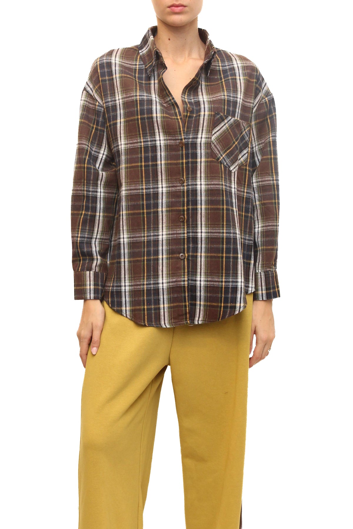 LEVH - Camicia Carlota - Quadro marrone/blu