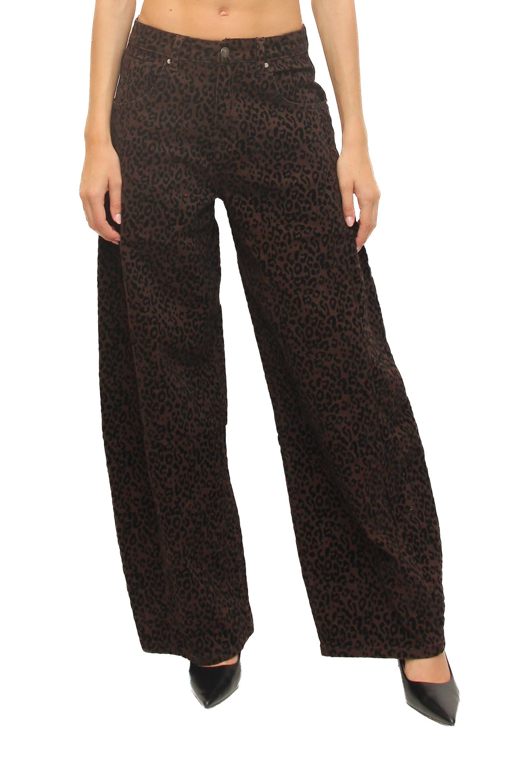 LEVH - Pantalone Palermo - Animalier nero/moro