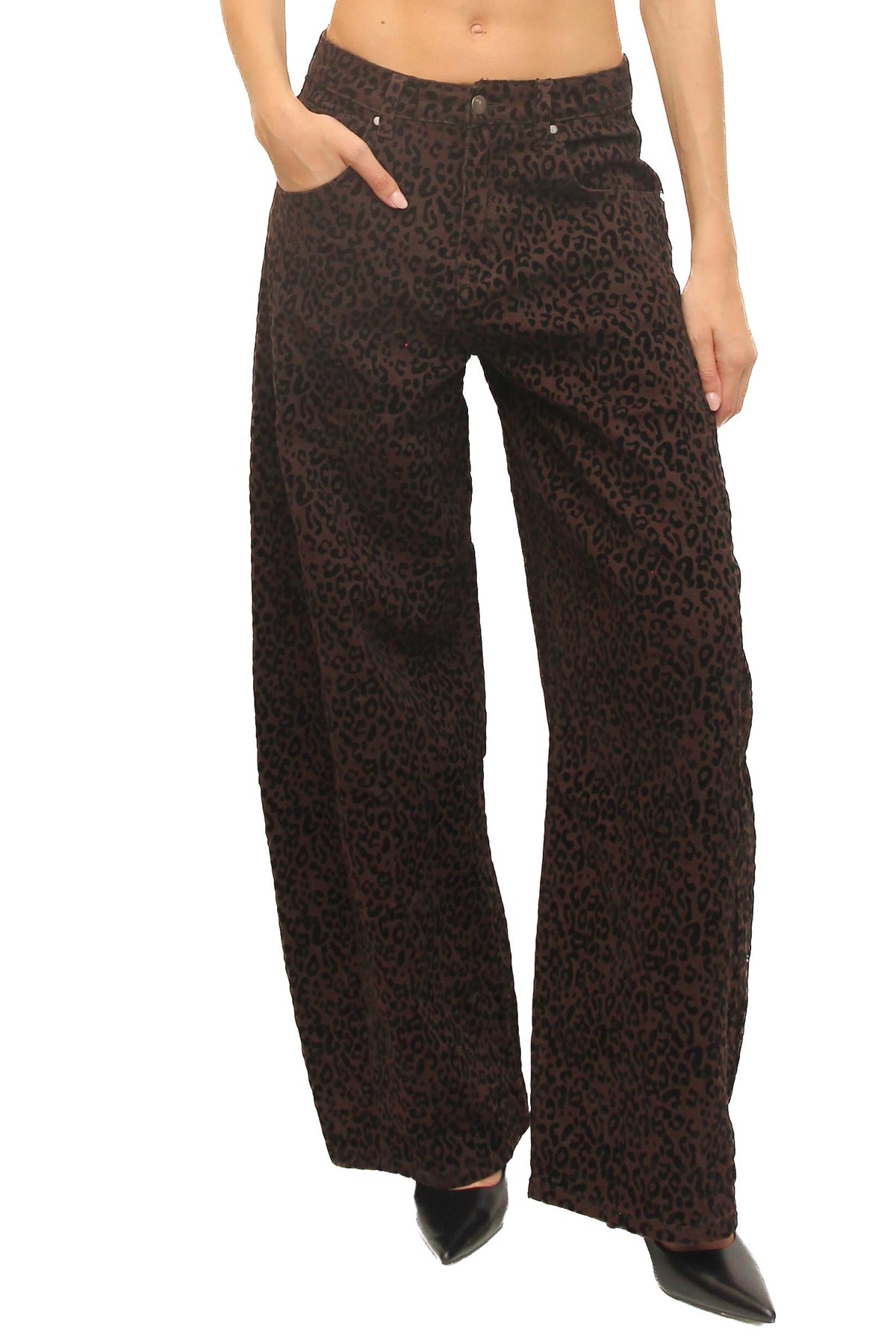 LEVH - Pantalone Palermo - Animalier nero/moro