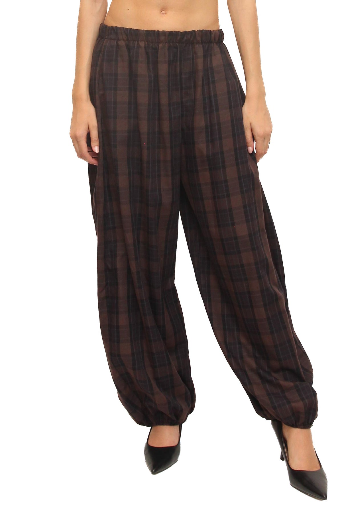 LEVH - Pantalone Petit - Quadro marr/ner/viola