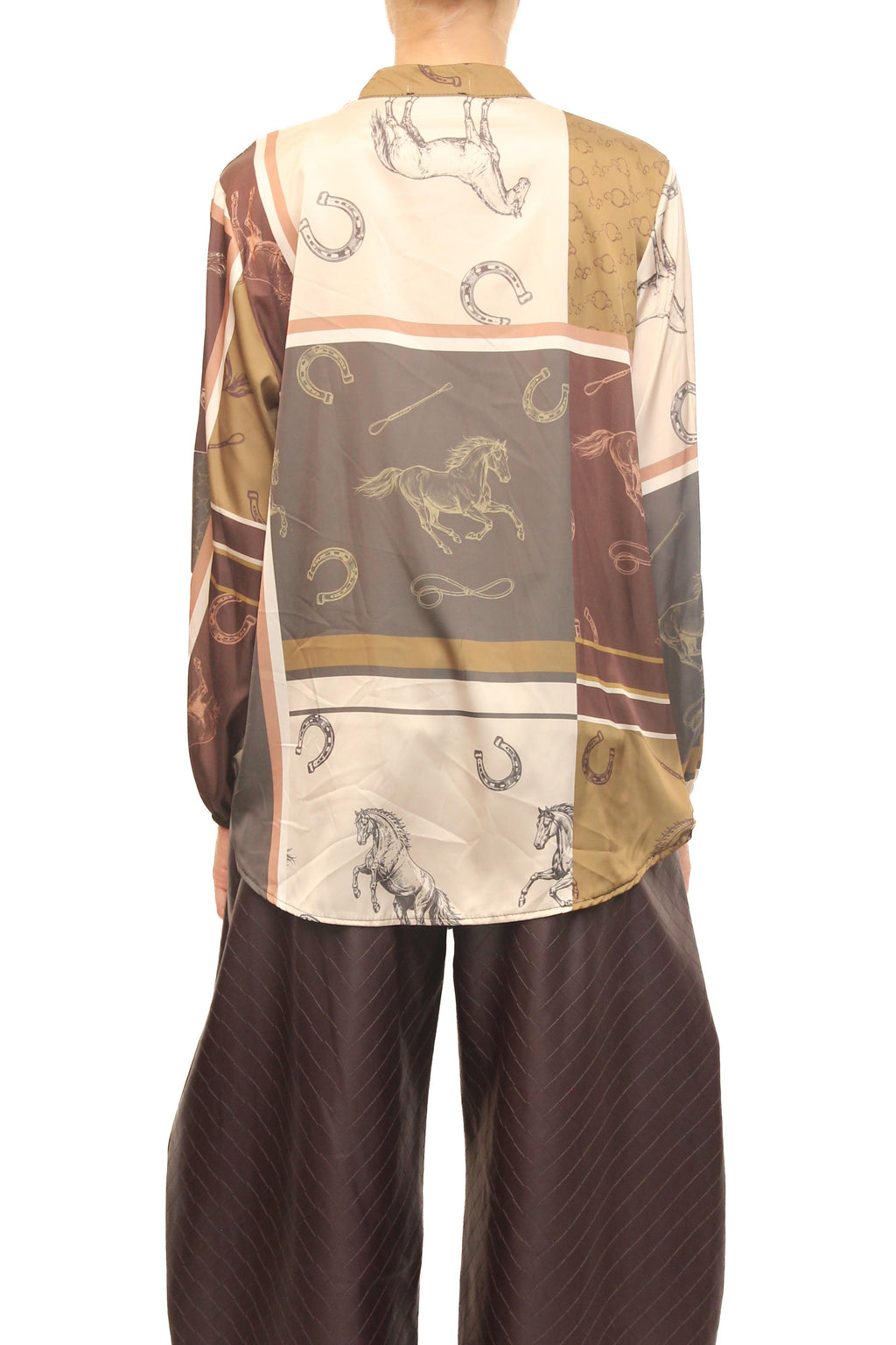 LEVH - Camicia Clidia - Animalier cavallo mar/ve