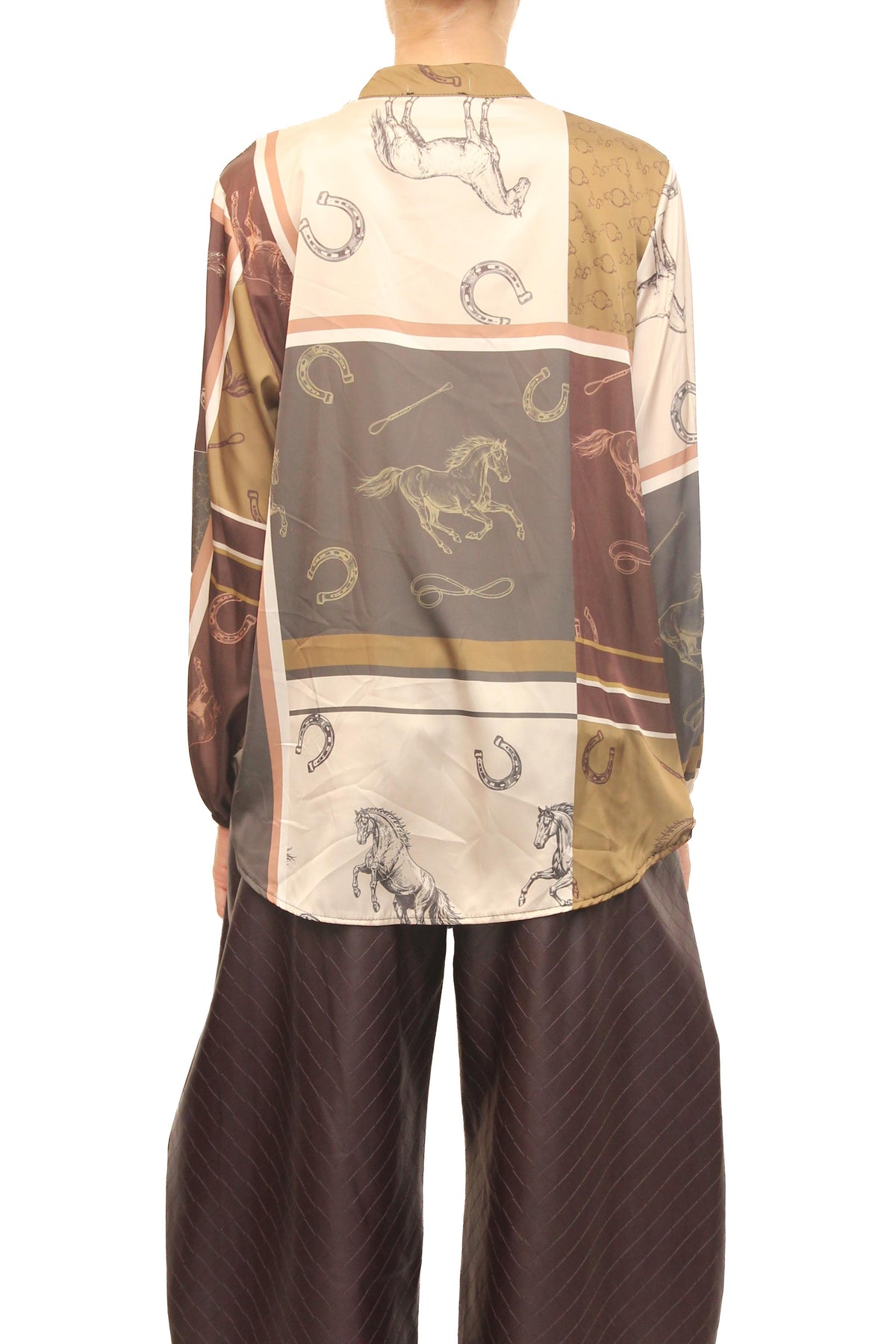 LEVH - Camicia Clidia - Animalier cavallo mar/ve
