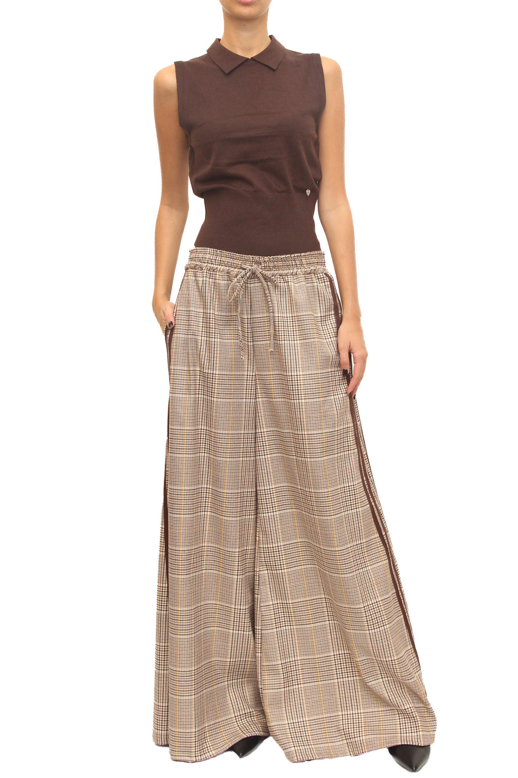 LEVH - Pantalone Peyrut - check marr/senape