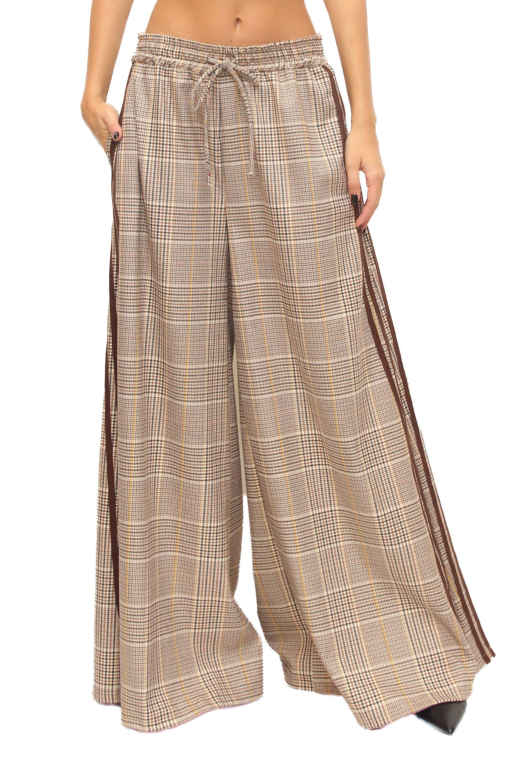 LEVH - Pantalone Peyrut - check marr/senape
