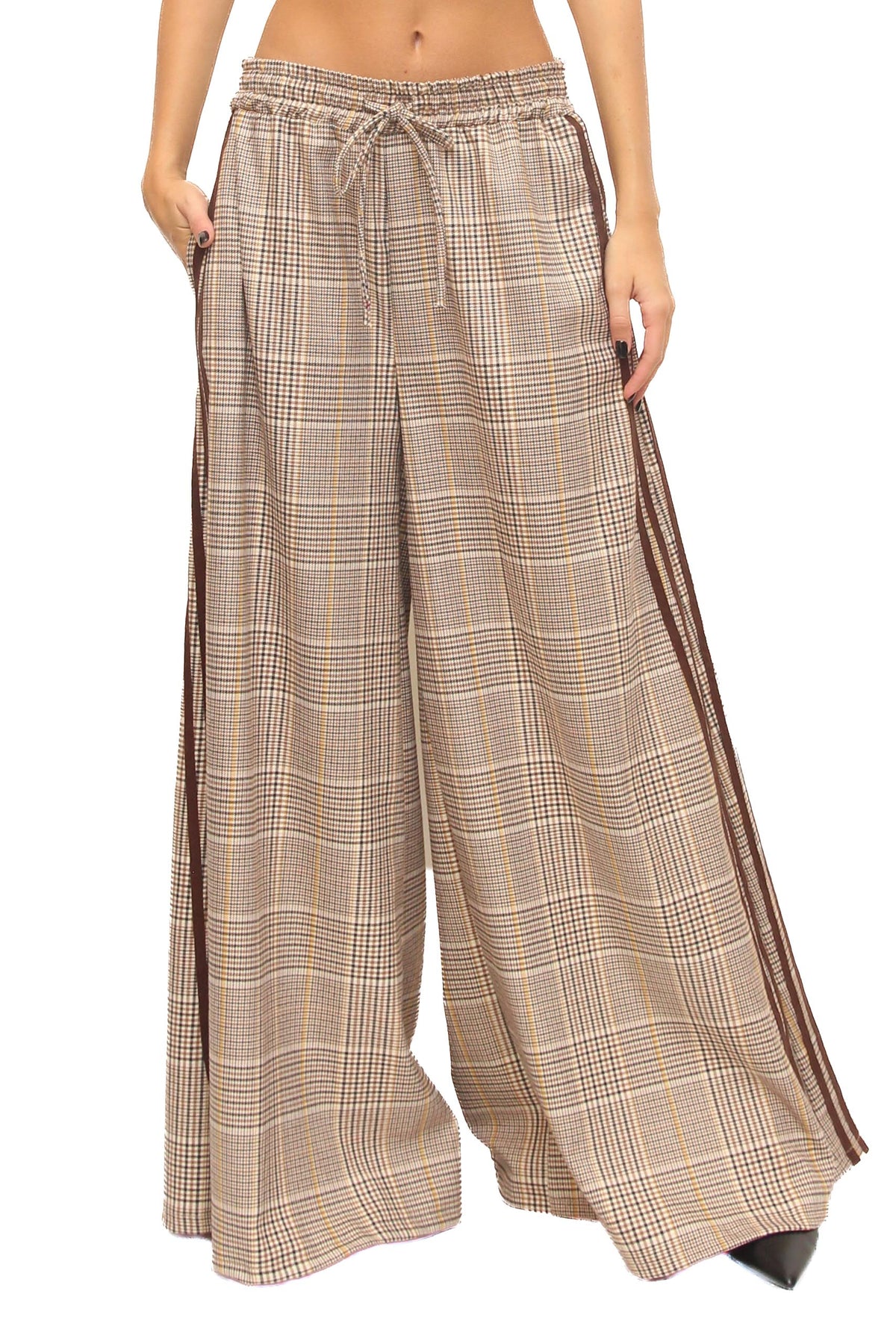LEVH - Pantalone Peyrut - check marr/senape