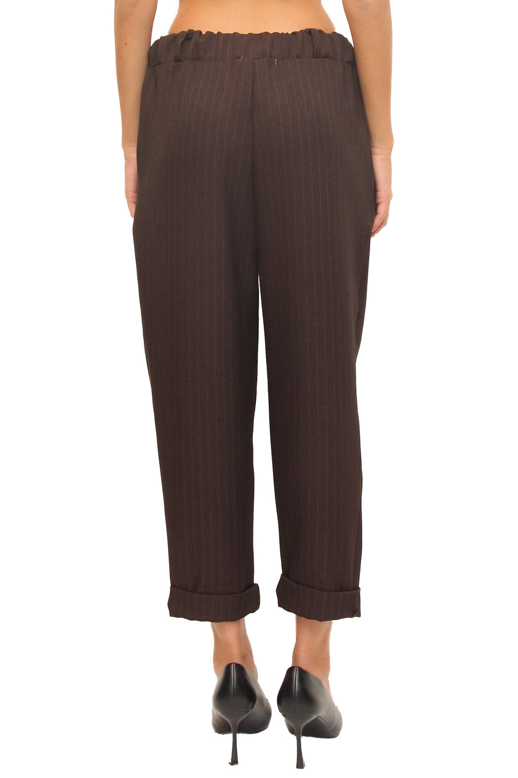 LEVH - Pantalone Pakse - Gessato marrone/beige
