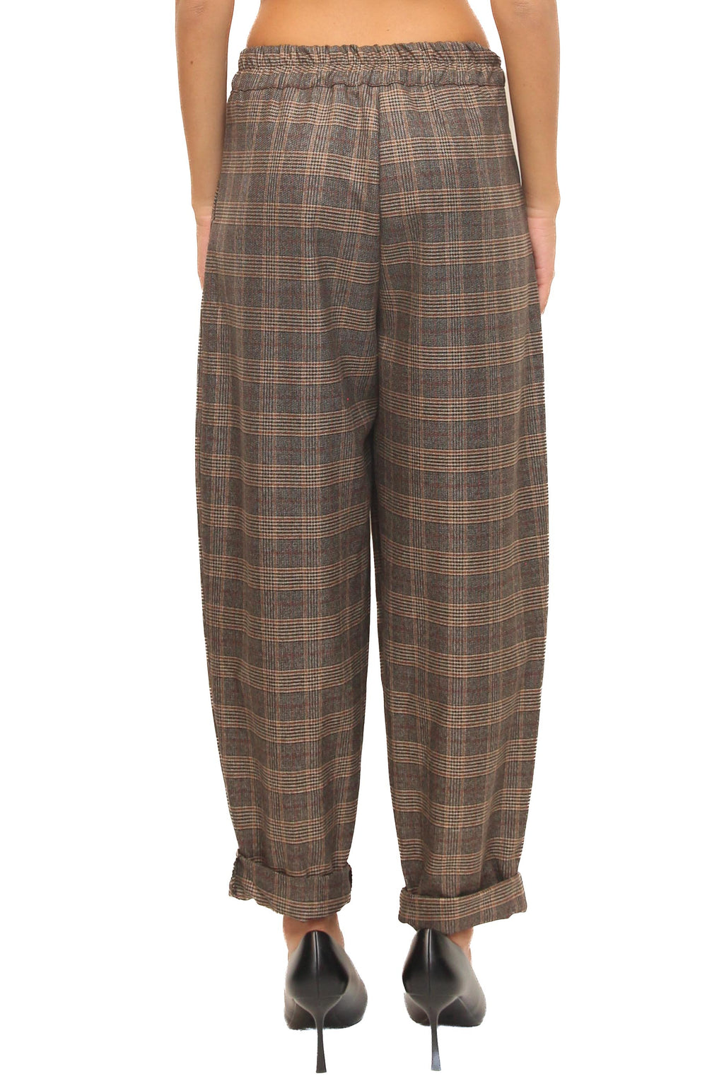 LEVH - Pantalone Polina - Check marrone