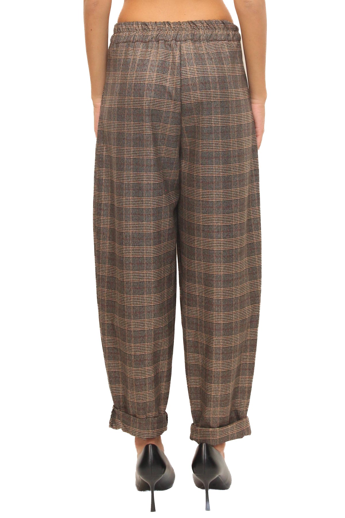 LEVH - Pantalone Polina - Check marrone