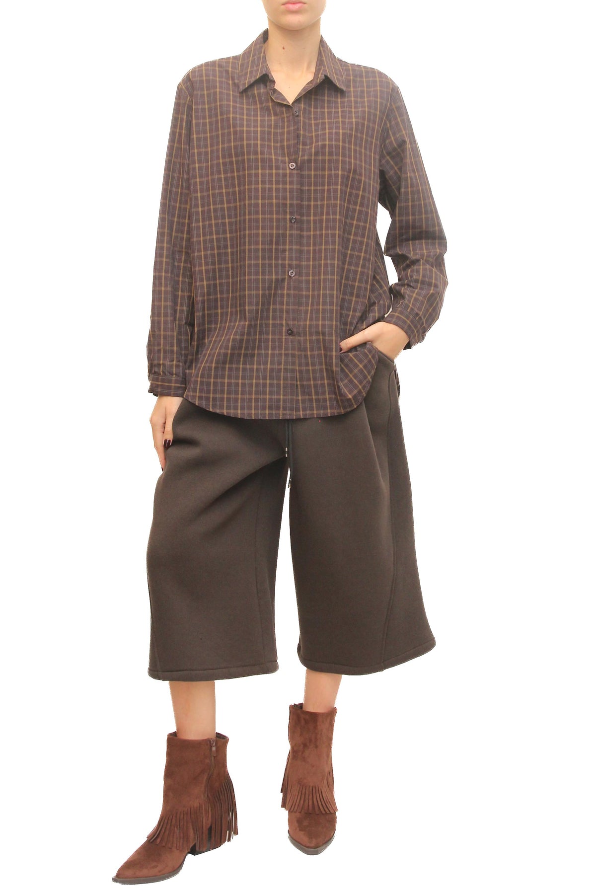 LEVH - Camicia Charlee - Quadro prugna/beige