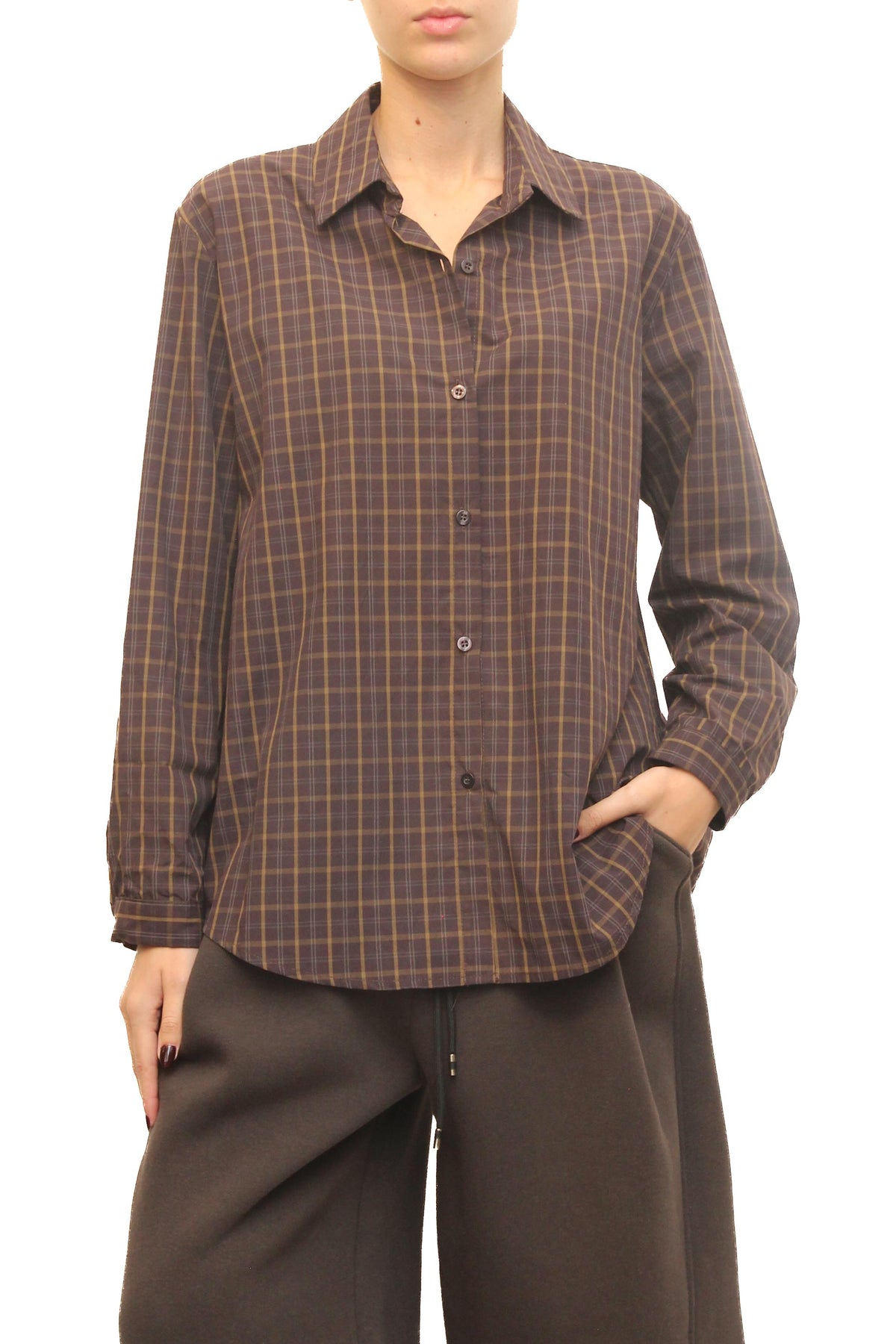 LEVH - Camicia Charlee - Quadro prugna/beige