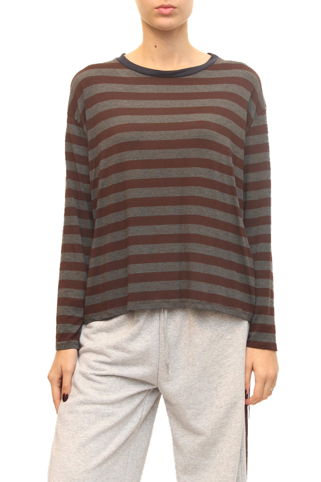 LEVH - T-shirt Toliara - Riga grigio/moro