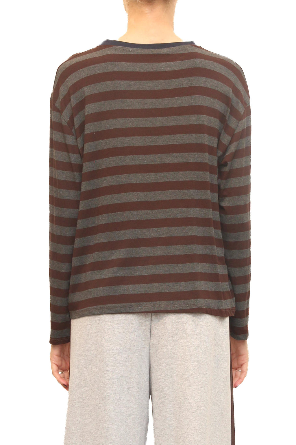LEVH - T-shirt Toliara - Riga grigio/moro