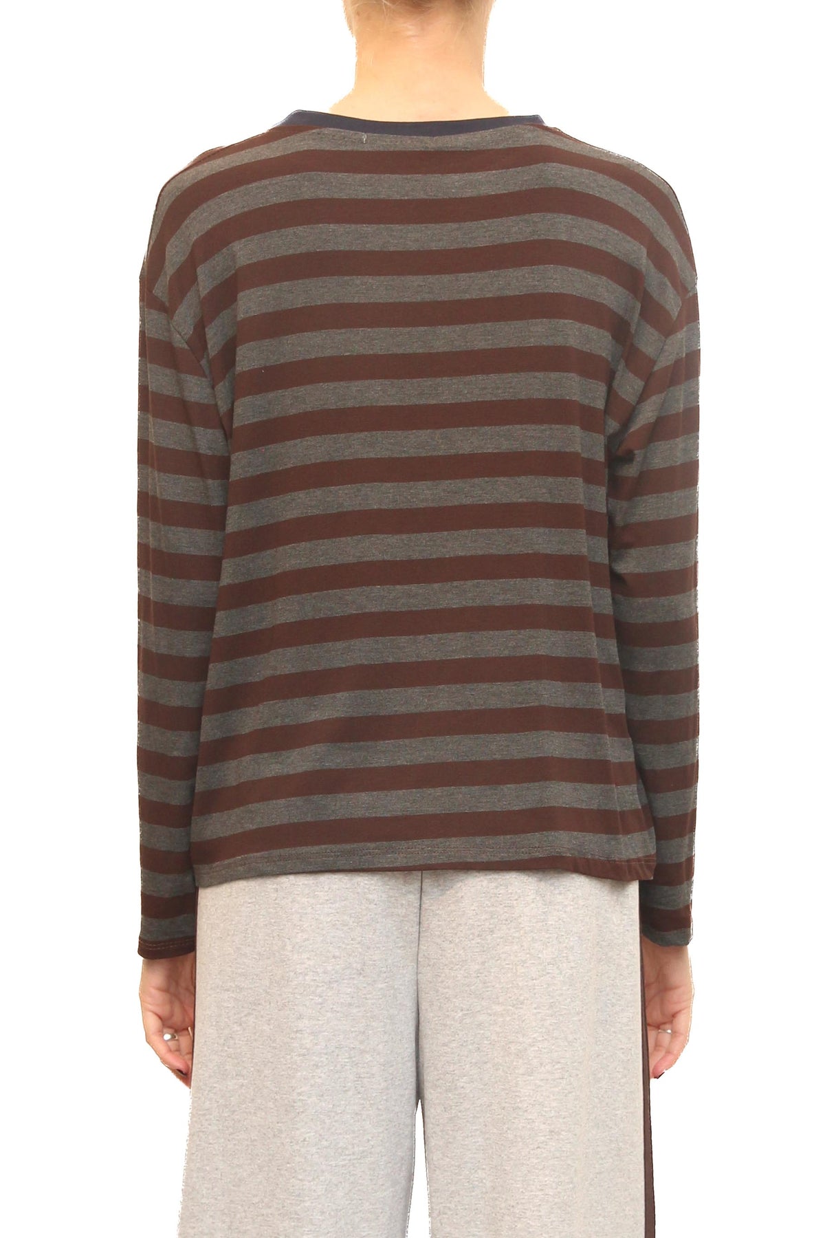 LEVH - T-shirt Toliara - Riga grigio/moro