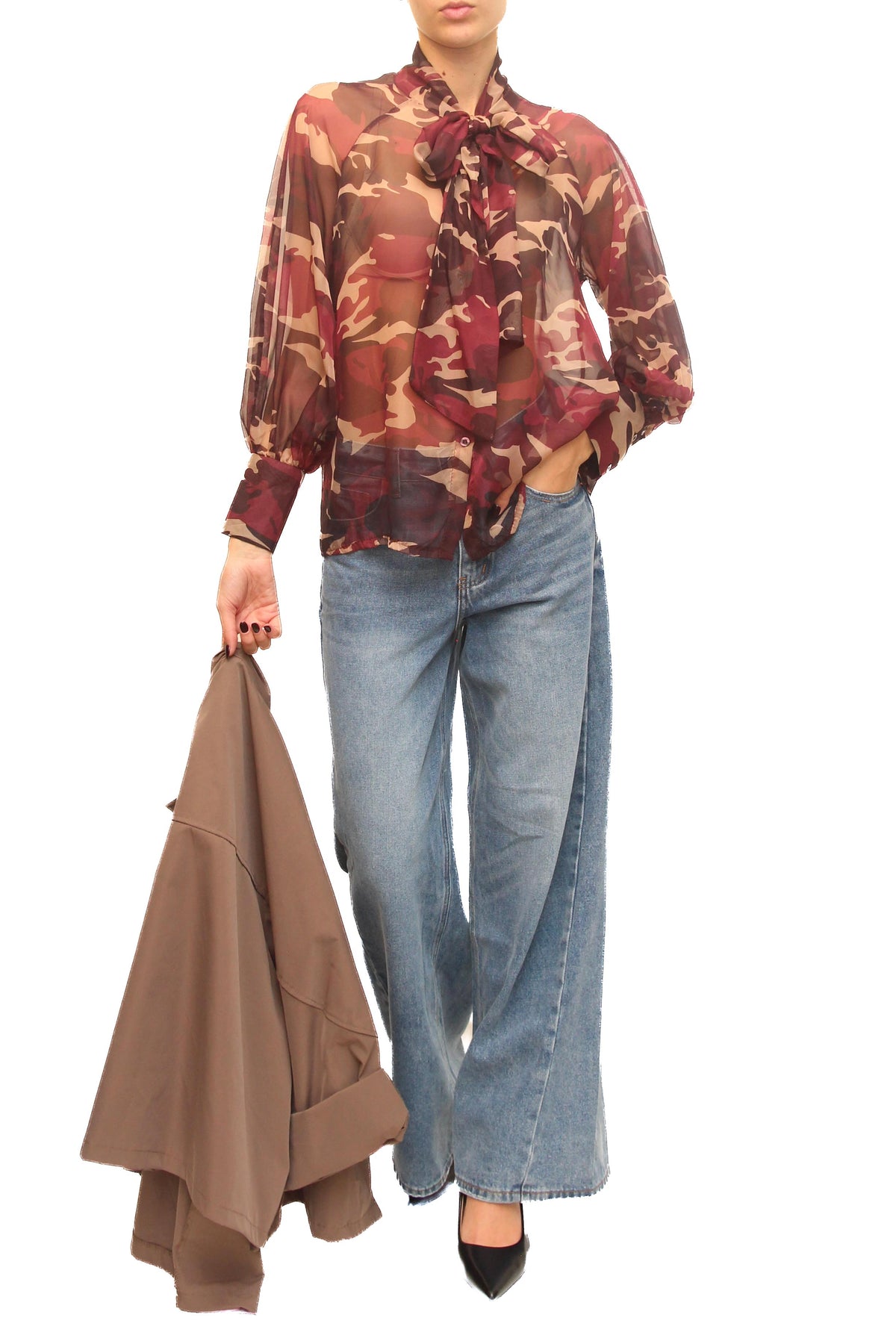LEVH - Camicia Coleen - Camouflage beige/rosso