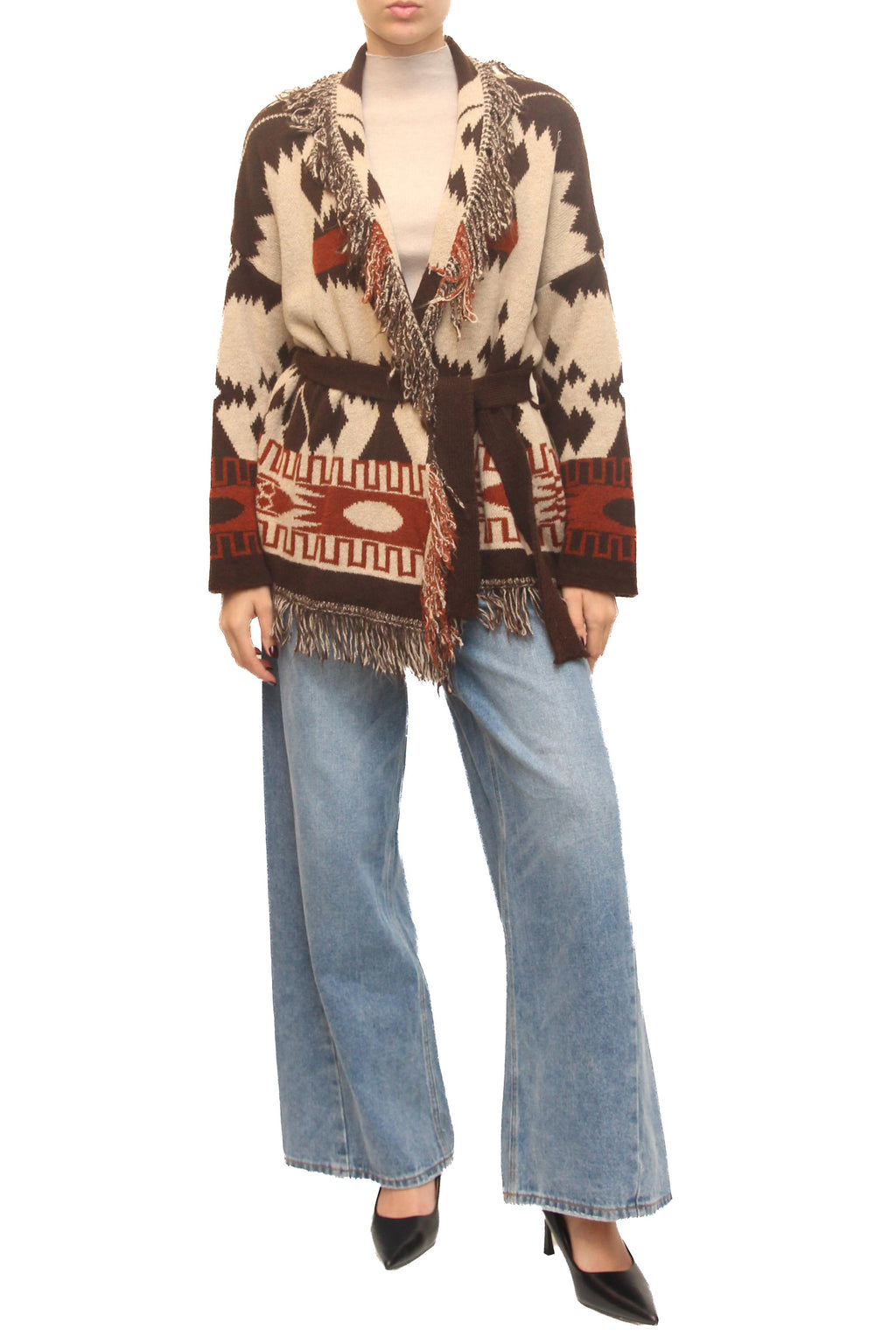 LEVH - Cardigan Charmian - Marrone/beige/ruggine