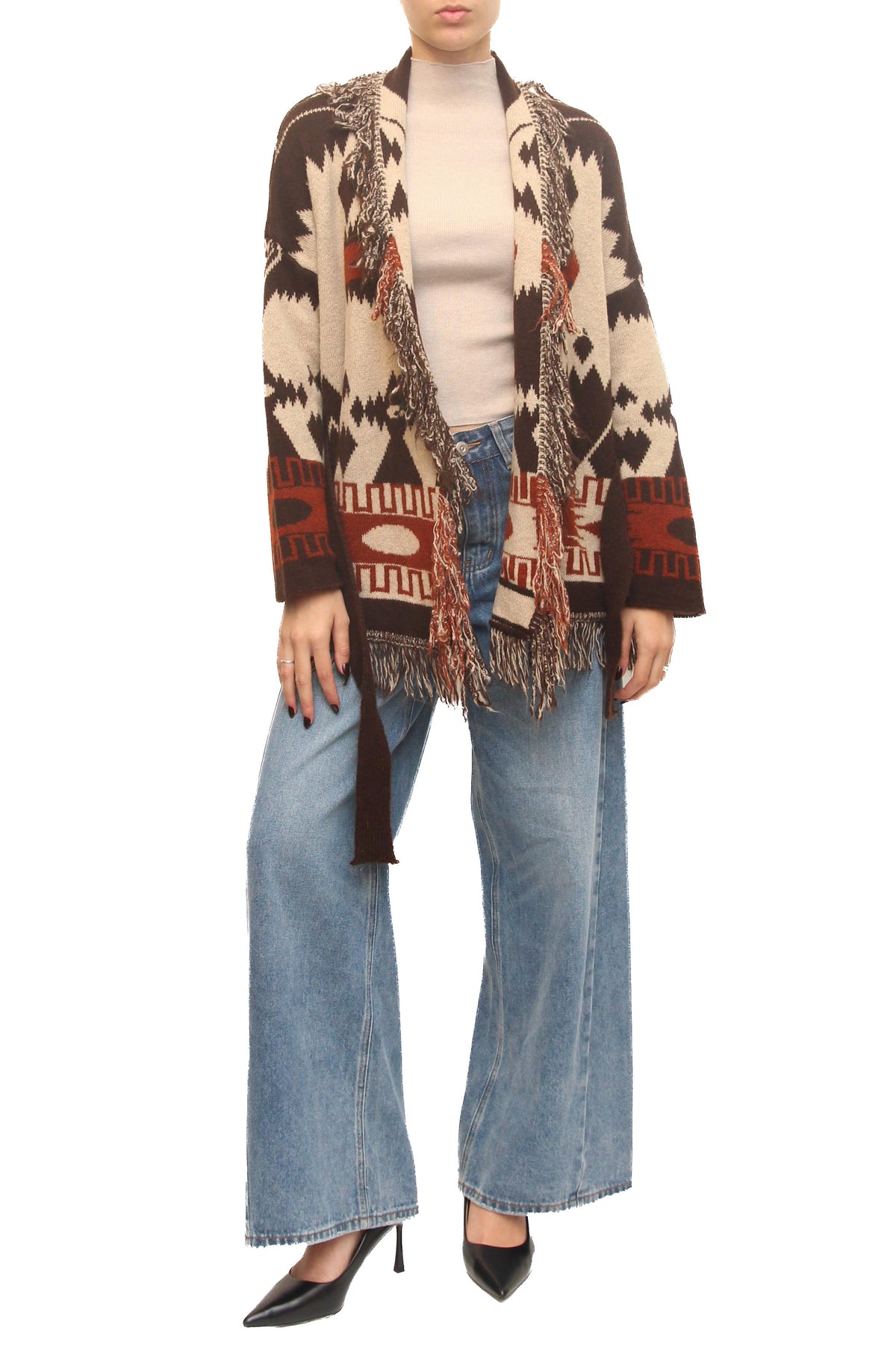 LEVH - Cardigan Charmian - Marrone/beige/ruggine