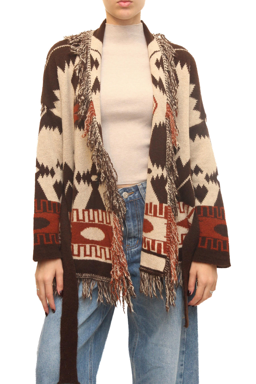 LEVH - Cardigan Charmian - Marrone/beige/ruggine
