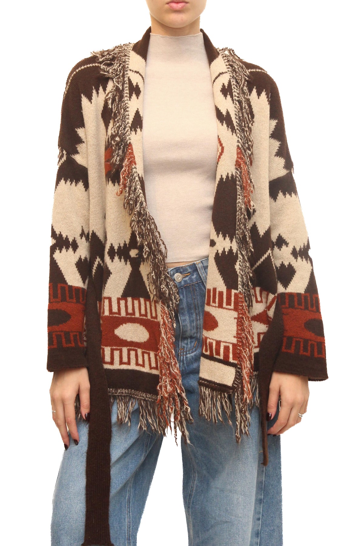 LEVH - Cardigan Charmian - Marrone/beige/ruggine