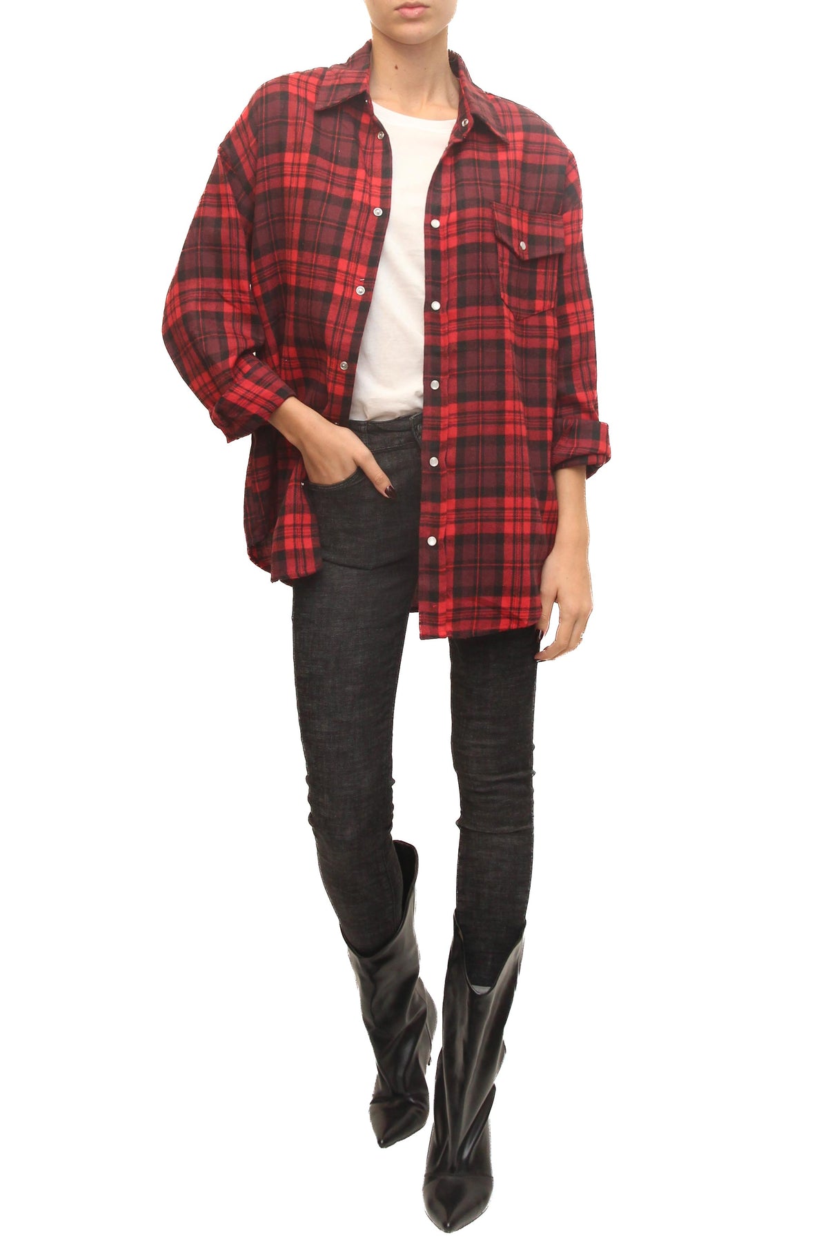 LEVH - Camicia Culemborg - Quadro nero/rosso