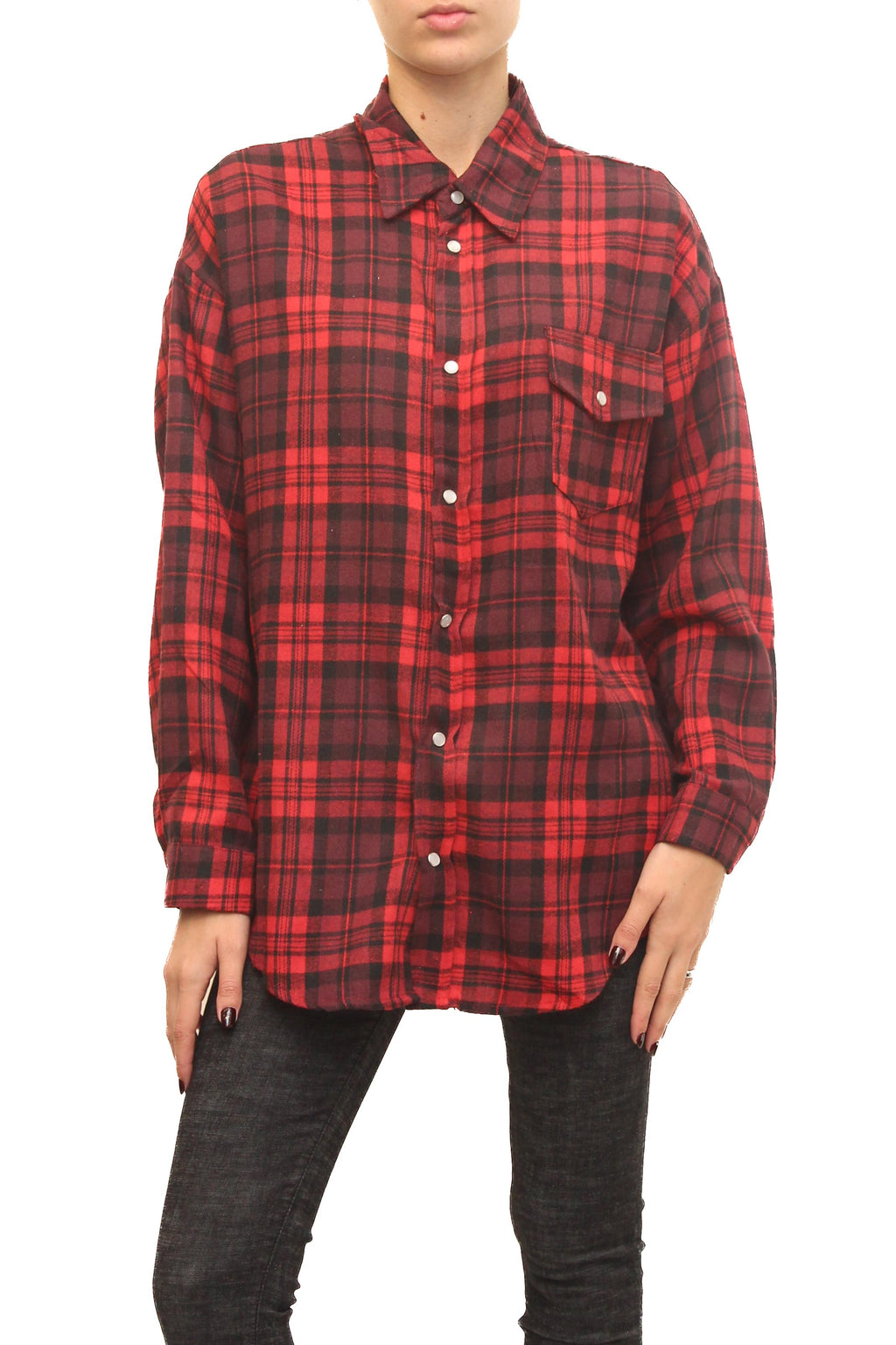 LEVH - Camicia Culemborg - Quadro nero/rosso