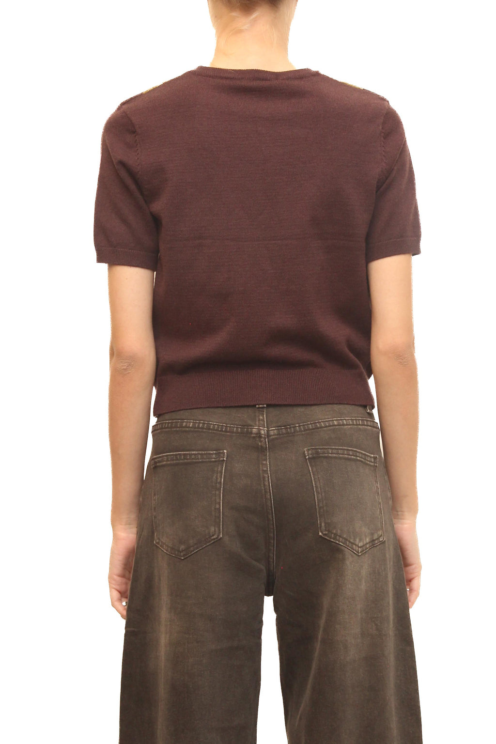 LEVH - Maglia Maris - Marrone rombo pistacchio