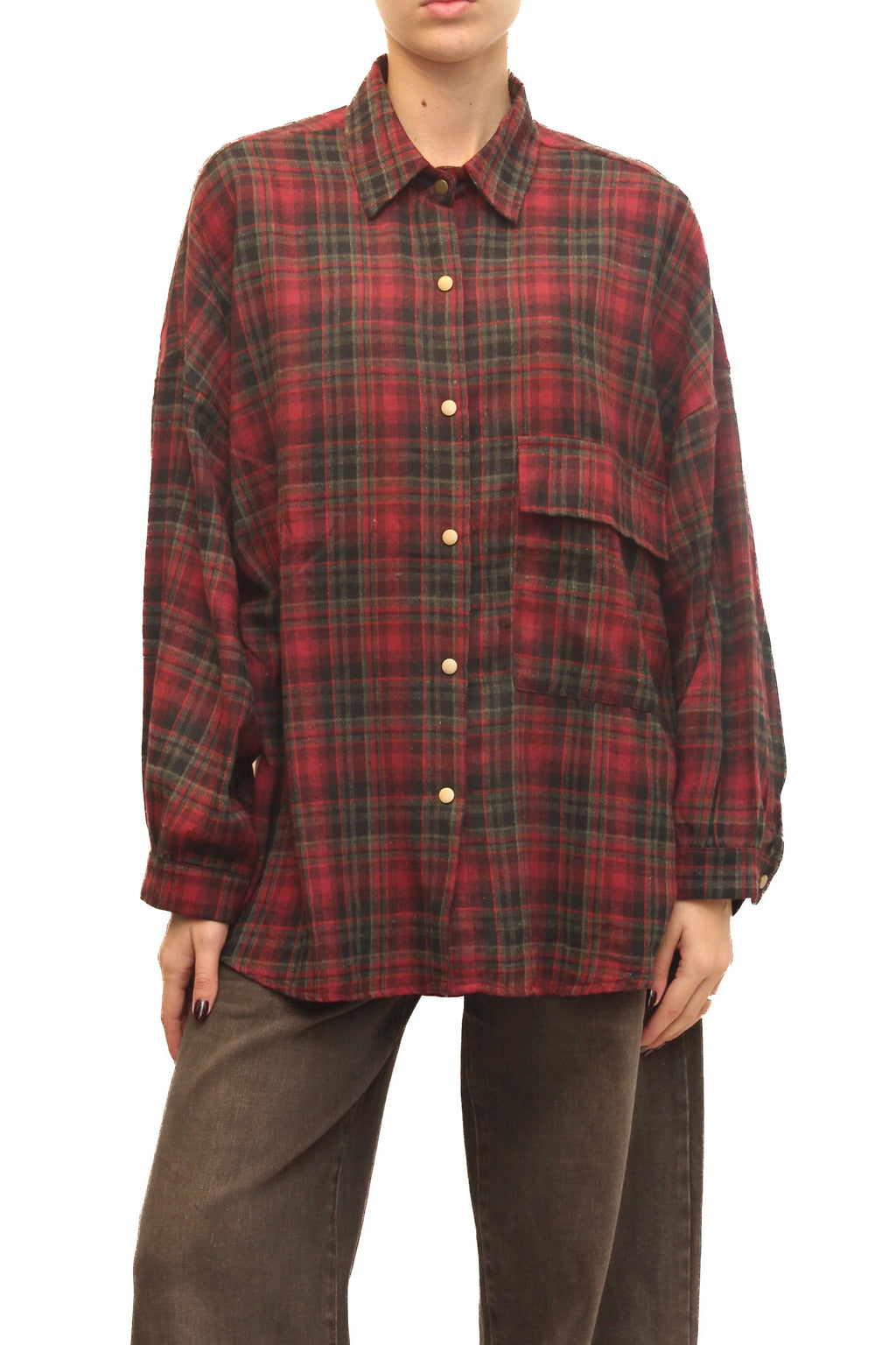 LEVH - Camicia Coco - Quadro rosso/mili