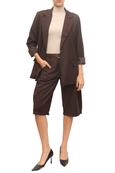 LEVH - Blazer Bisee - Riga marrone/beige