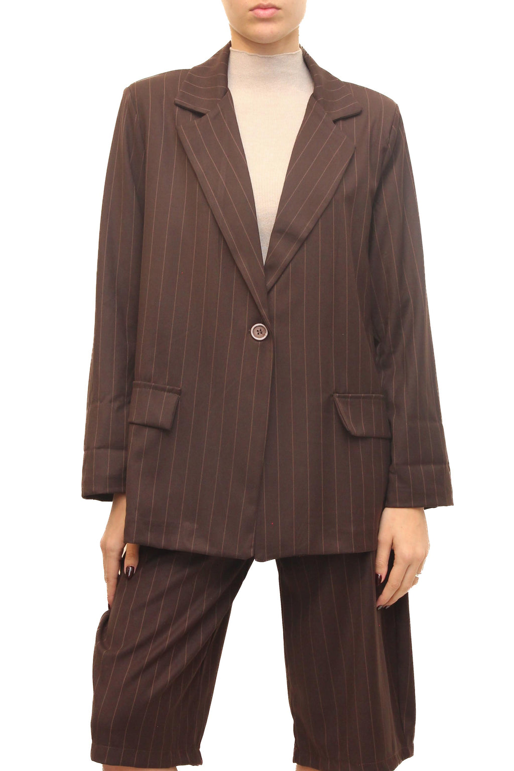 LEVH - Blazer Bisee - Riga marrone/beige