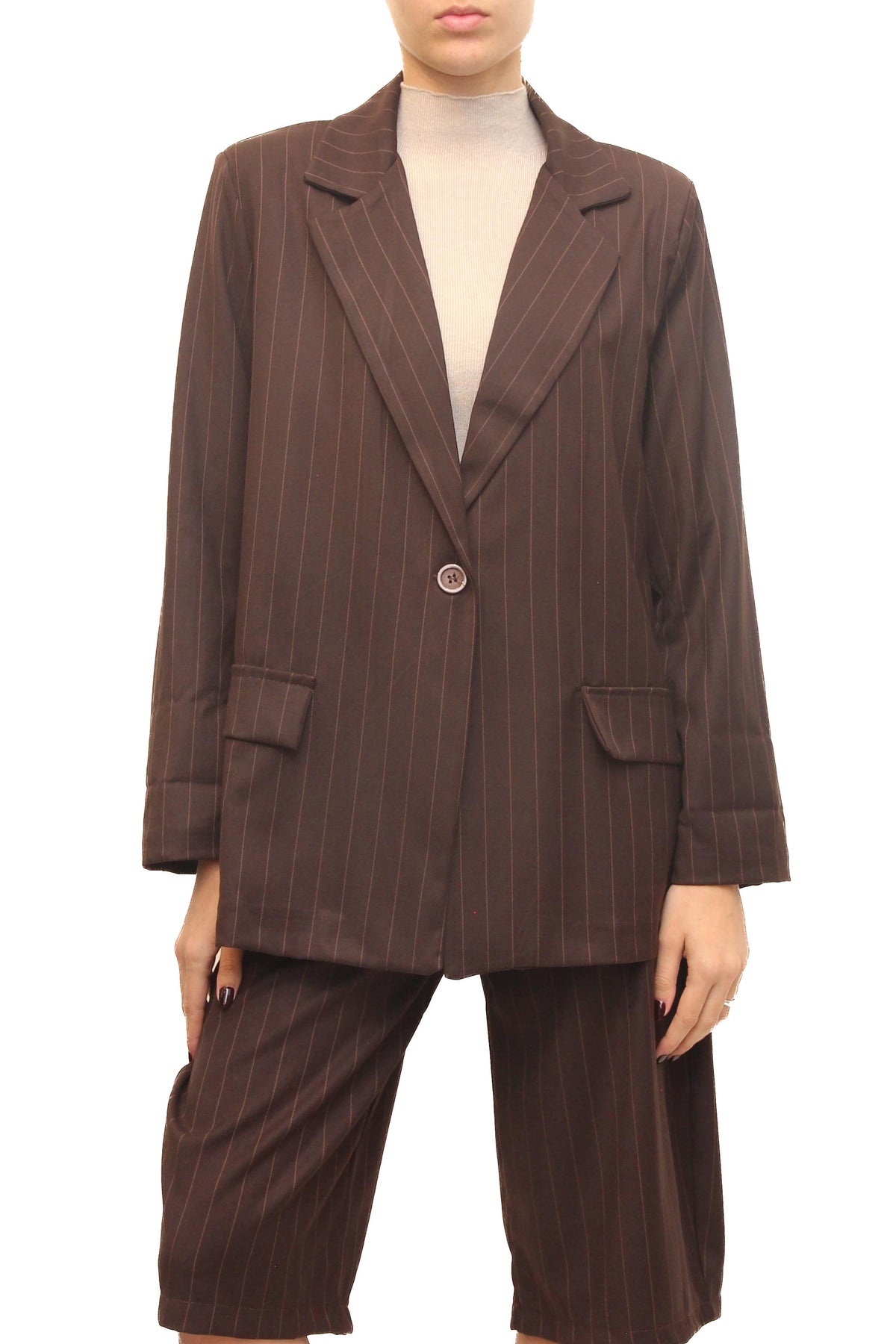 LEVH - Blazer Bisee - Riga marrone/beige