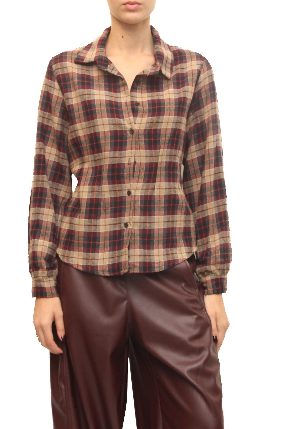LEVH - Camicia Cäcilia - Quadro beige/bordx