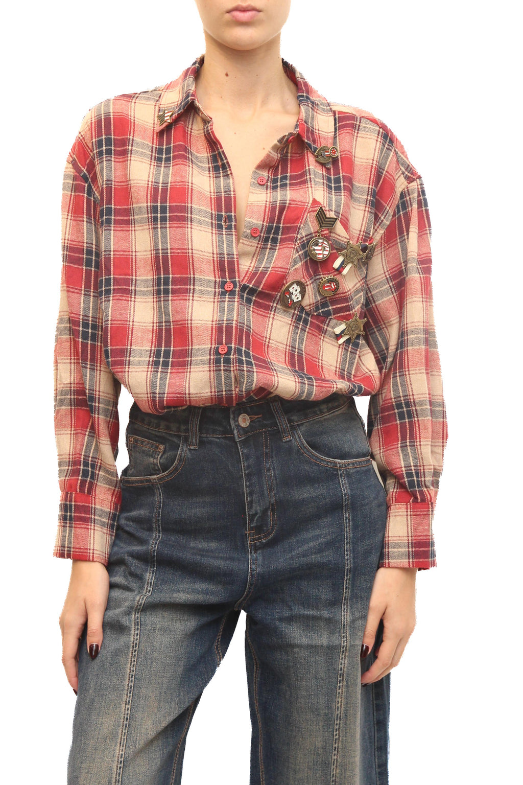 LEVH - Camicia Chantel - Check rosso