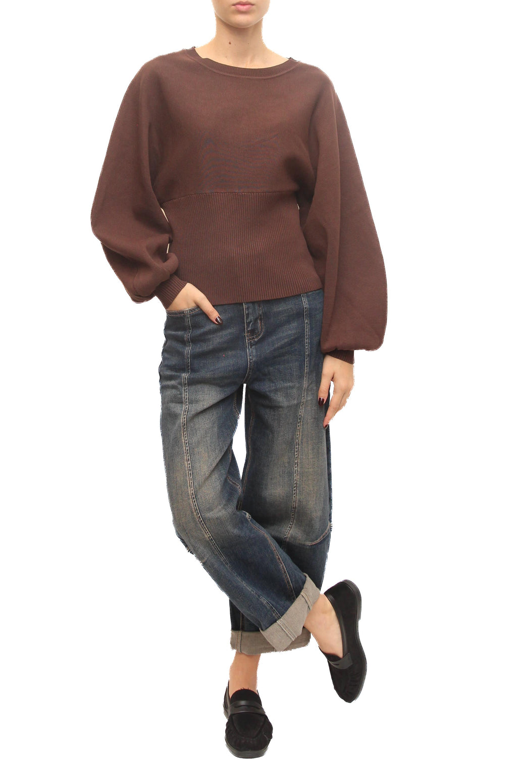 LEVH - Maglia Makayla - MARRONE