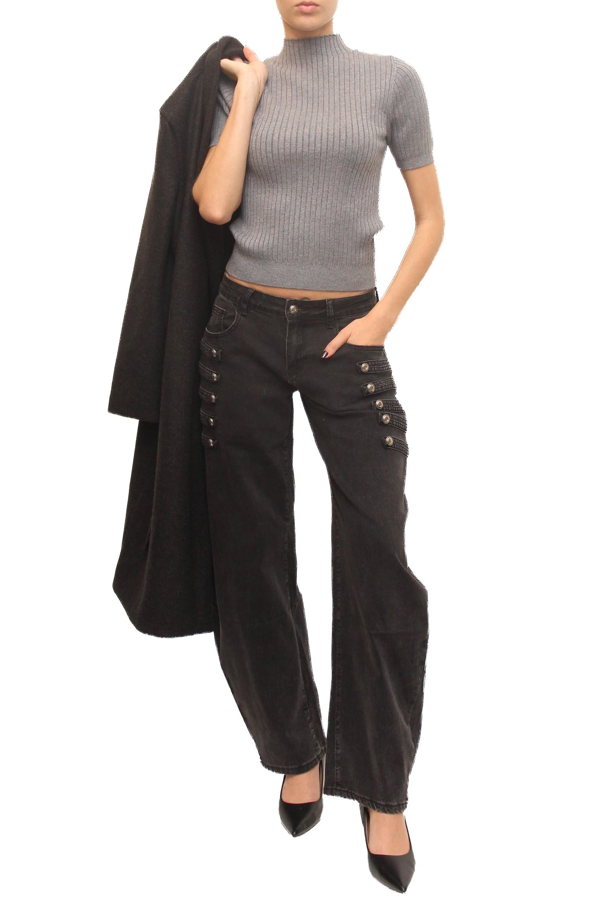 LEVH - Jeans Joanna - Denim nero